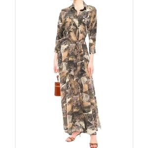 L'agence CAMERON PRINTED SILK CREPE DE CHINE MAXI SHIRT DRESS   NEW WITH TAGS